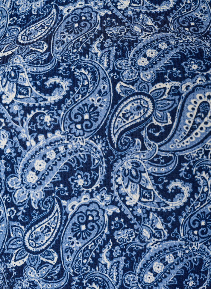 M&ouml;nstrad blus med korta &auml;rmar, Bl&aring;, Packshot image number 2