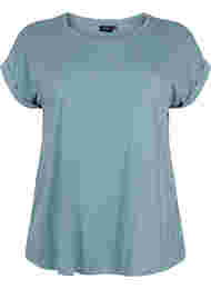 Kortärmad t-shirt i bomullsmix, Smoke Blue