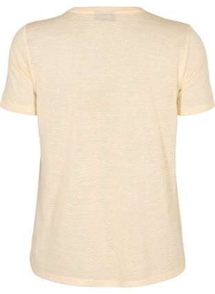 T-shirt med nitar och rund halsringning, Buttercream, Packshot image number 1