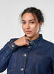 Lös skjorta i denim med bröstfickor, Blå, Model image number 3