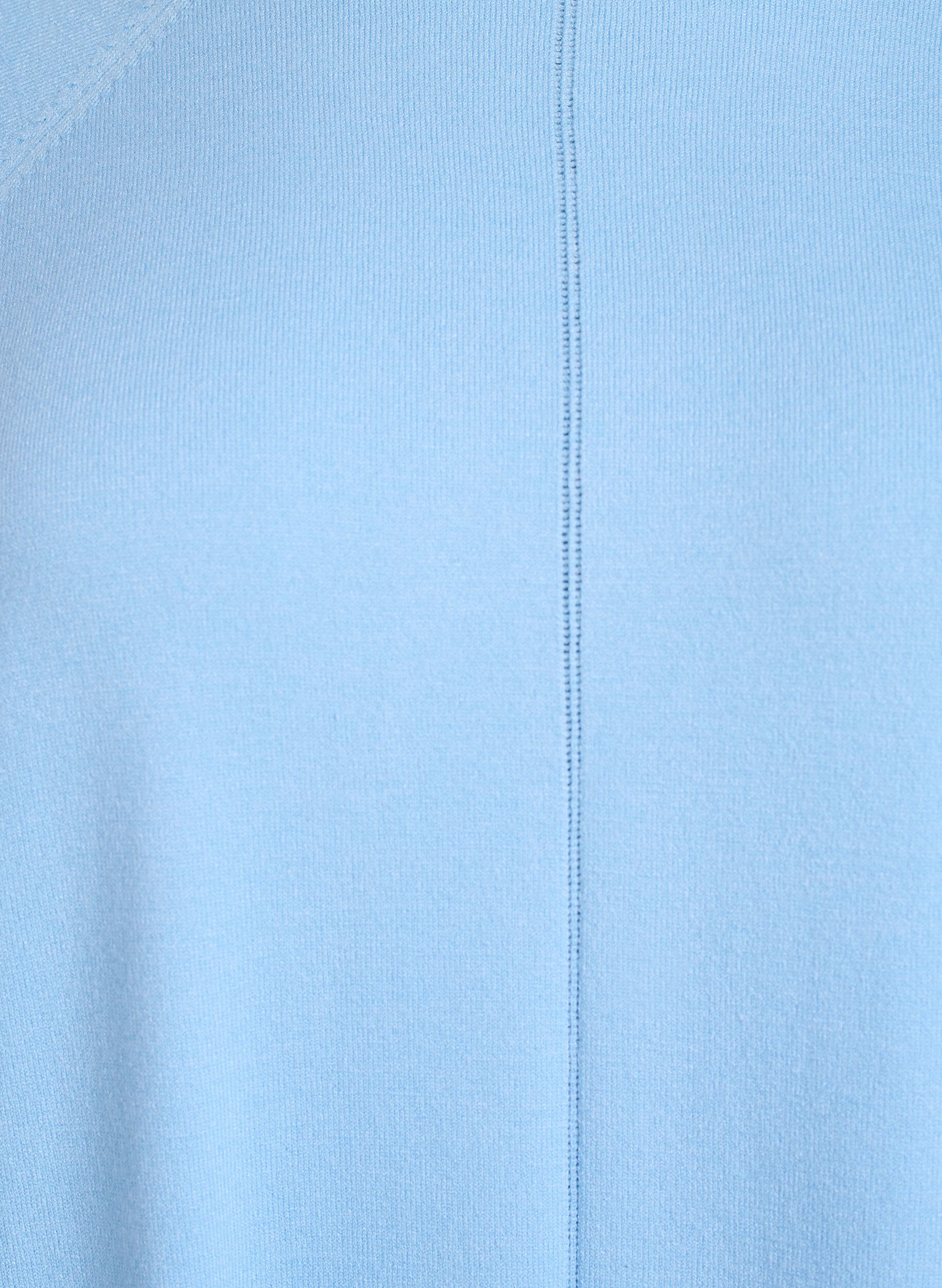 ZizziStickad blus med rund hals och stickat m&ouml;nster, Bl&aring;, Packshot image number 2