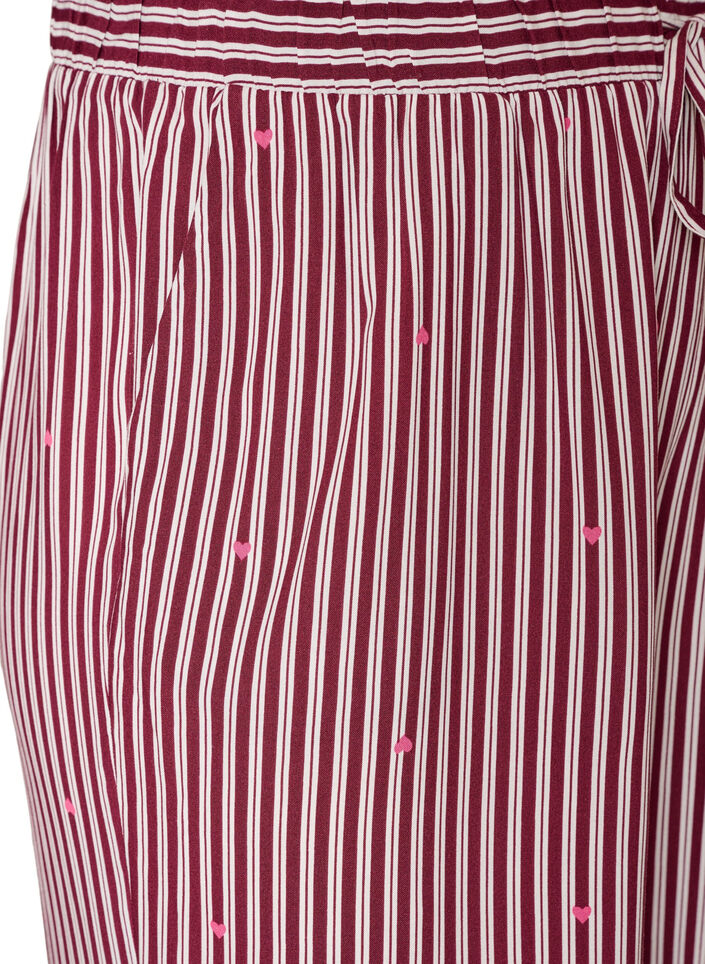 L&ouml;sa nattbyxor med r&auml;nder och hj&auml;rtan, M&ouml;rk Bordeaux, Packshot image number 2