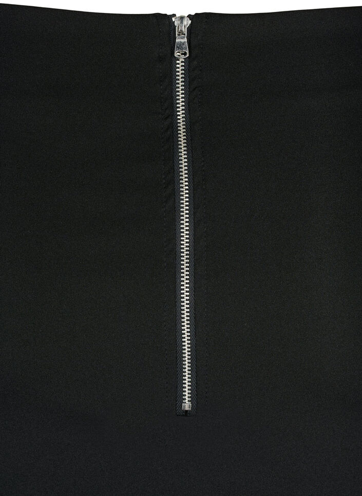 Slim fit kjol med slits, Black, Packshot image number 3