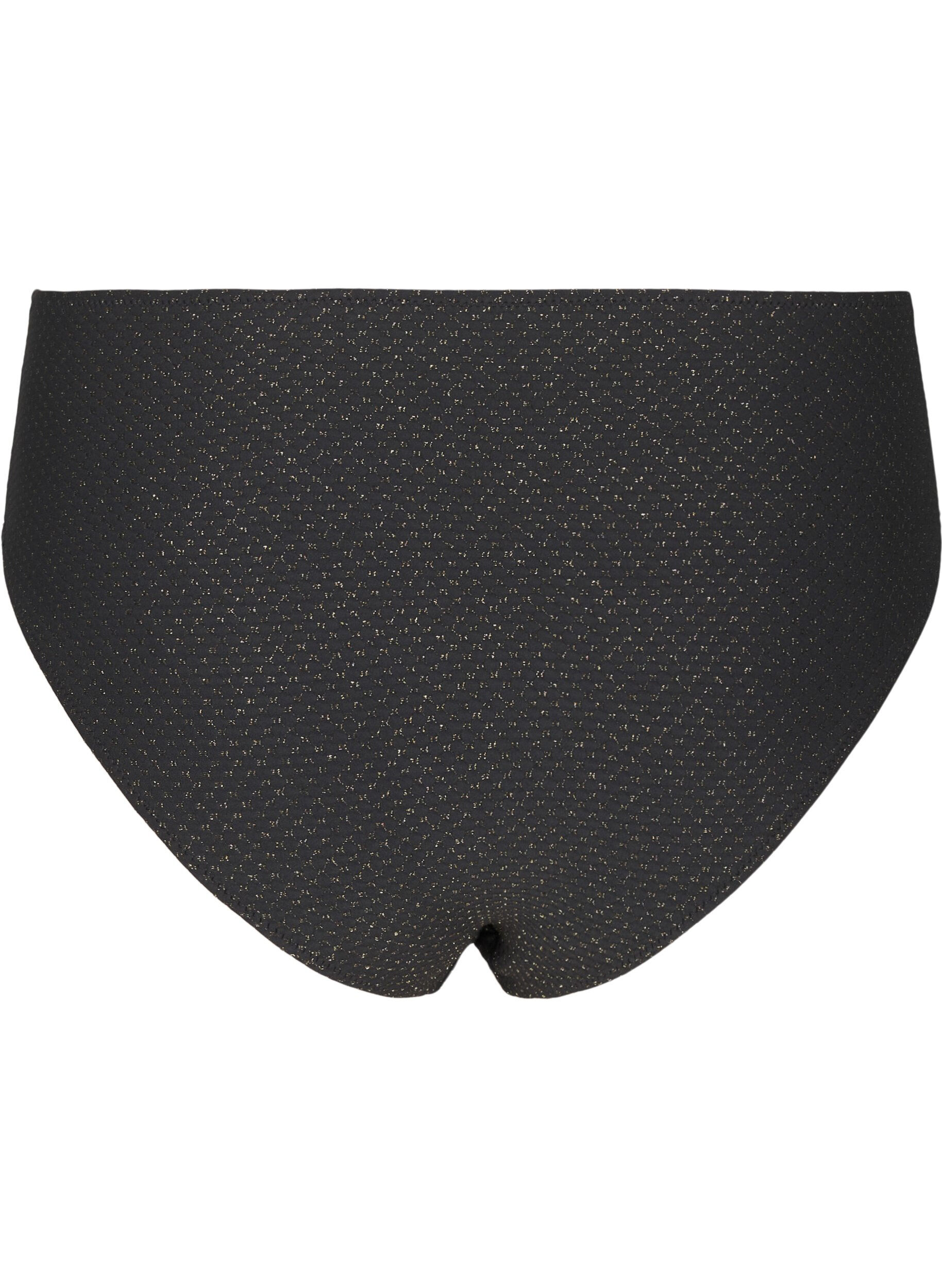 Zizzi Bikinitrosa med glitter och tai-sk&auml;rning, Svart, Packshot image number 1