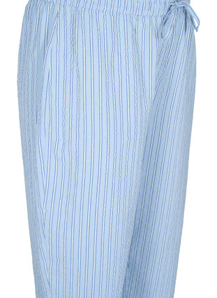 Lösa pyjamasbyxor i bomull med ränder, Chambray Blue Stripe, Packshot image number 2