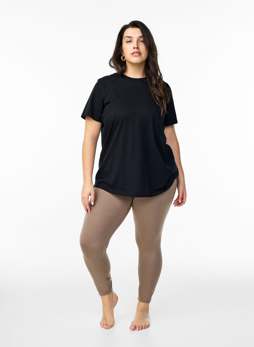Basic leggings i viskos, Brun, Model image number 1
