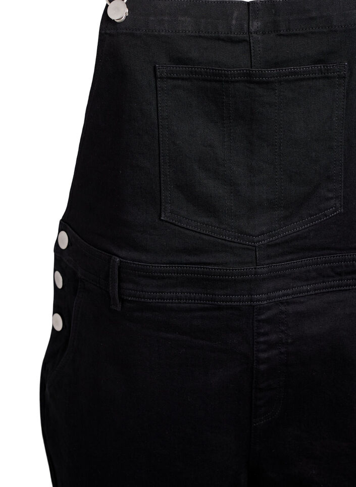 Denim overaller shorts, Svart, Packshot image number 2