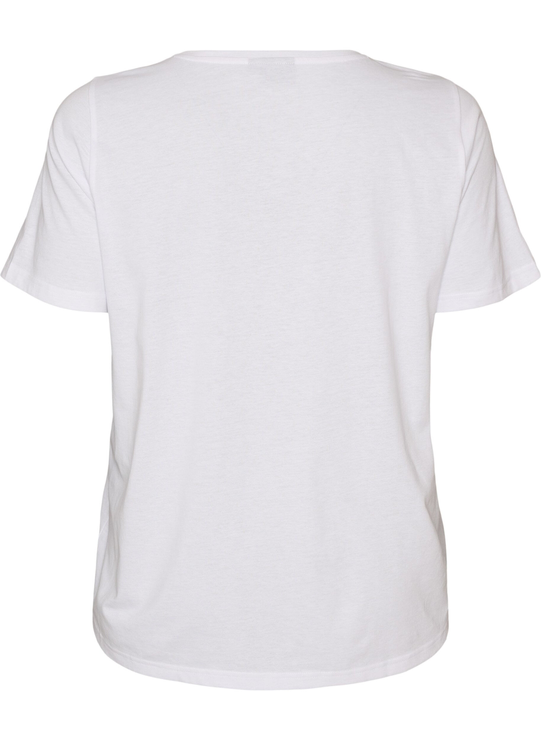 ZizziT-shirt med tryck, Vit, Packshot image number 1
