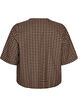 Rutig blus med br&ouml;stfickor, Brun, Packshot image number 1