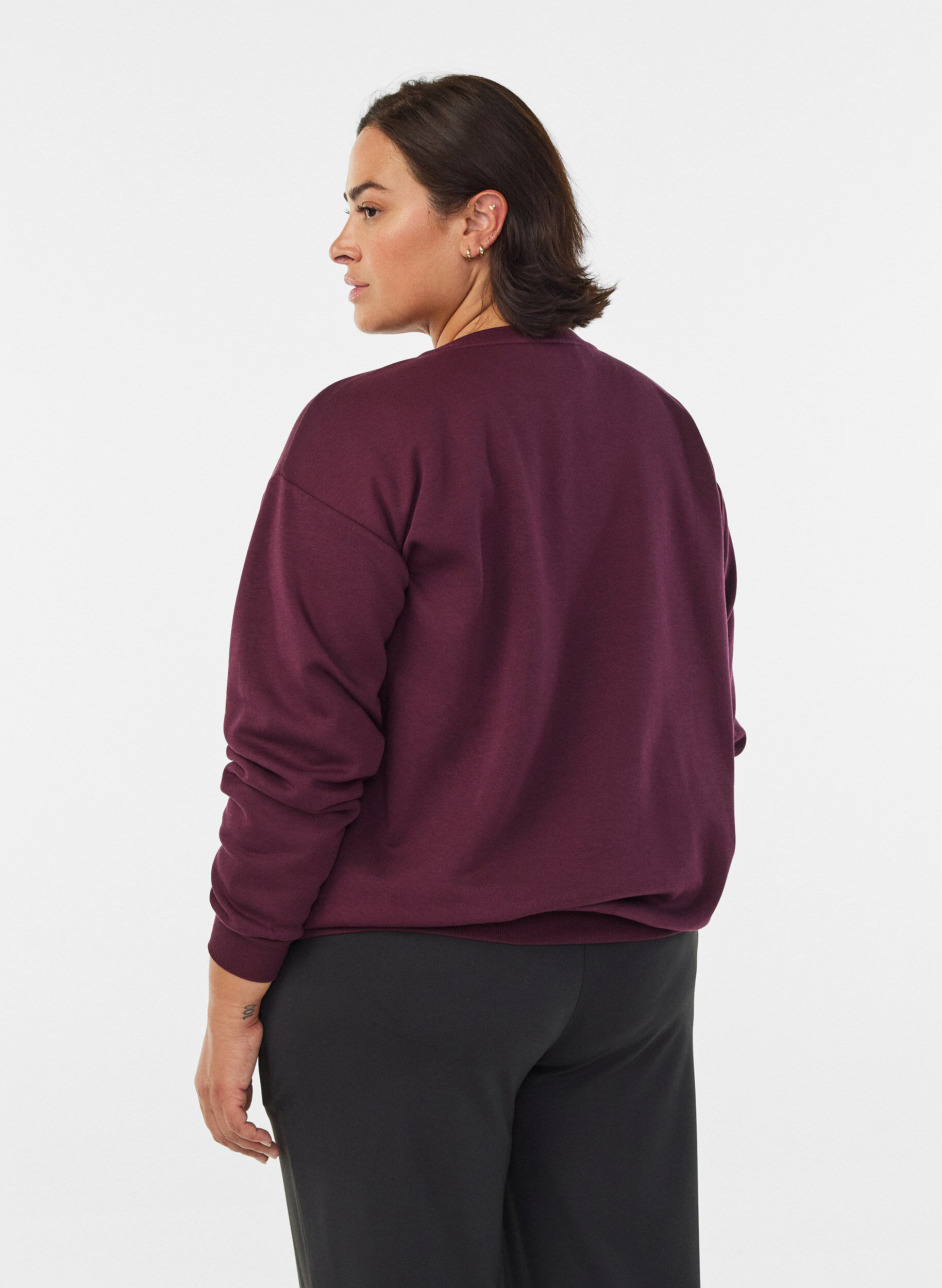 Zizzi Sweatshirt i tryck, R&ouml;d, Model image number 2