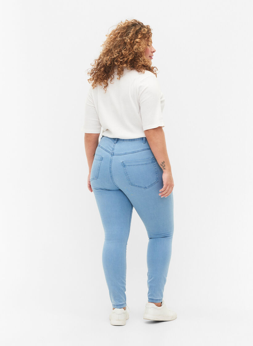 Super slim Amy jeans med h&ouml;g midja, Ex Lt Blue, Model image number 1