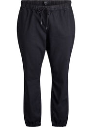 Joggingbyxor i denim med fickor, Svart