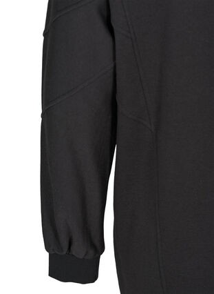 Långärmad sweatklänning med huva, Black, Packshot image number 3