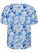 Blus i viskos med rynkade &auml;rmar, Bl&aring;, Packshot image number 1