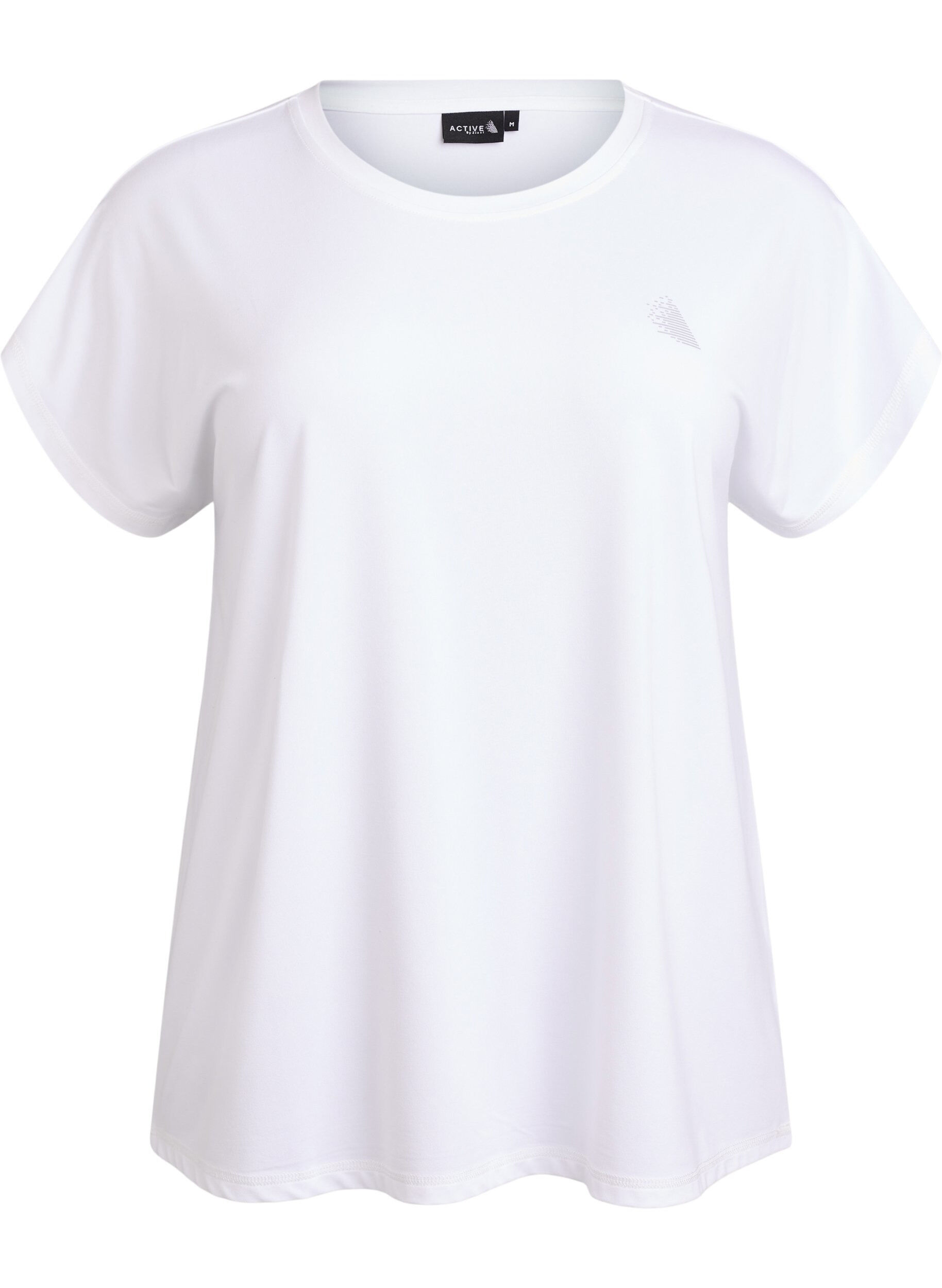 ZizziEnf&auml;rgad tr&auml;nings-T-shirt, Vit, Packshot image number 0
