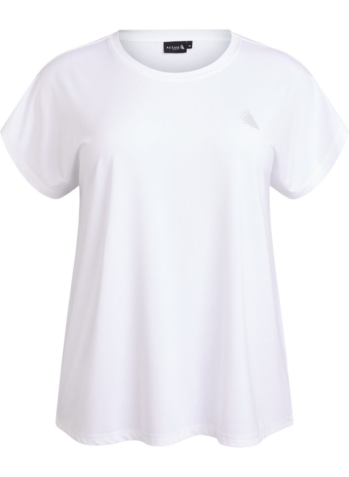 Enf&auml;rgad tr&auml;nings-T-shirt, Vit, Packshot image number 0