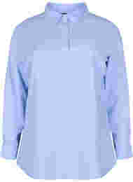 Skjorta i bomullsmix, Blue w. White Stripe