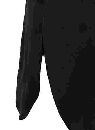 Lång skjortjacka med knappar, Black, Packshot image number 3