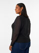 &Auml;rml&ouml;s topp med v&aring;gig struktur och kn&auml;ppning, Svart, Model image number 2