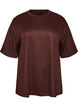 T-shirt med strassstenar och rund hals, Brun, Packshot image number 0