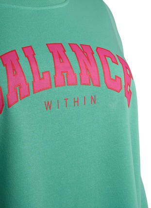 Lång sweatshirt med texttryck, Neptune Green , Packshot image number 2