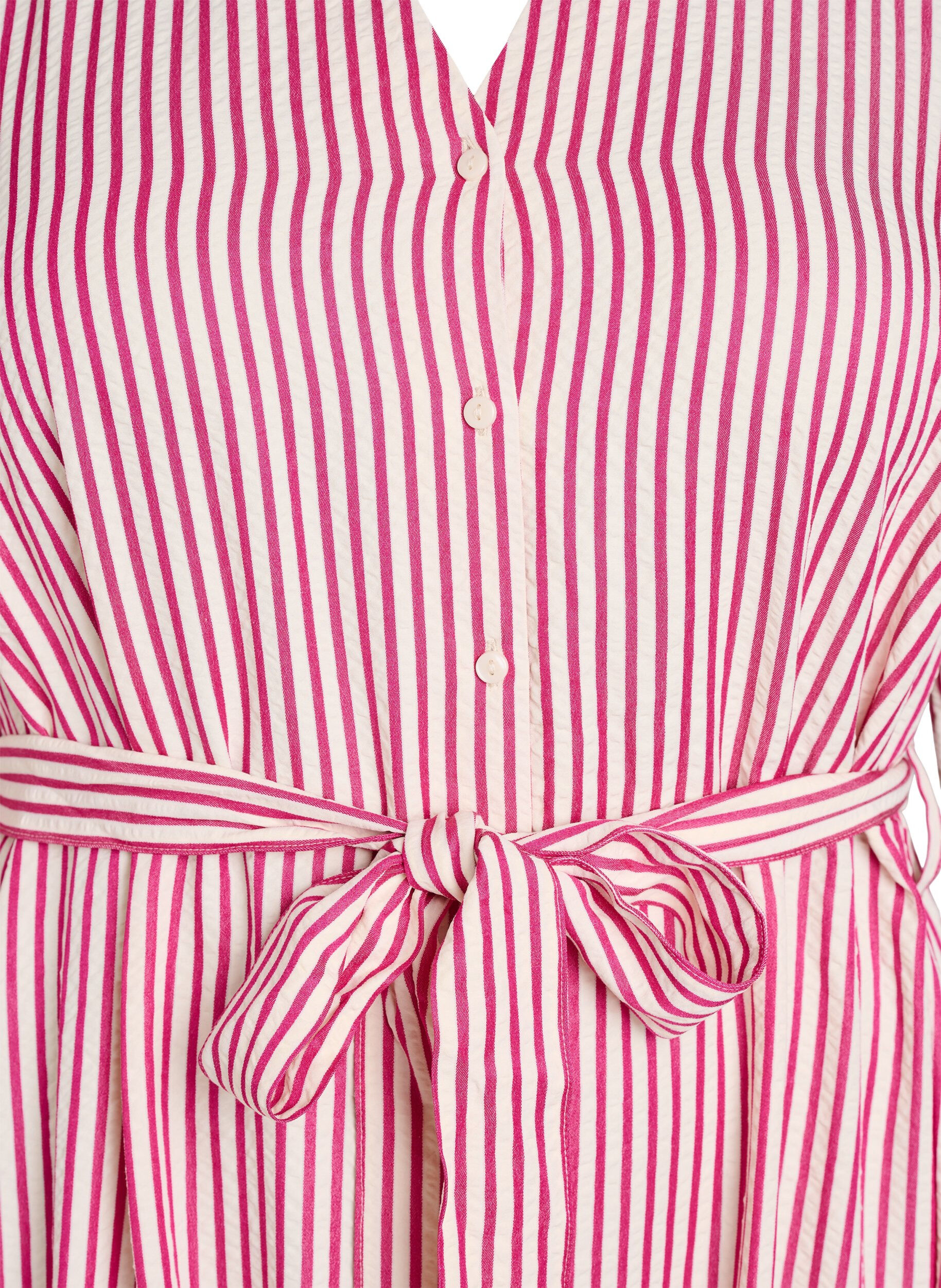ZizziAnkell&aring;ng skjortkl&auml;nning med knytsk&auml;rp och r&auml;nder, Rosa, Packshot image number 2