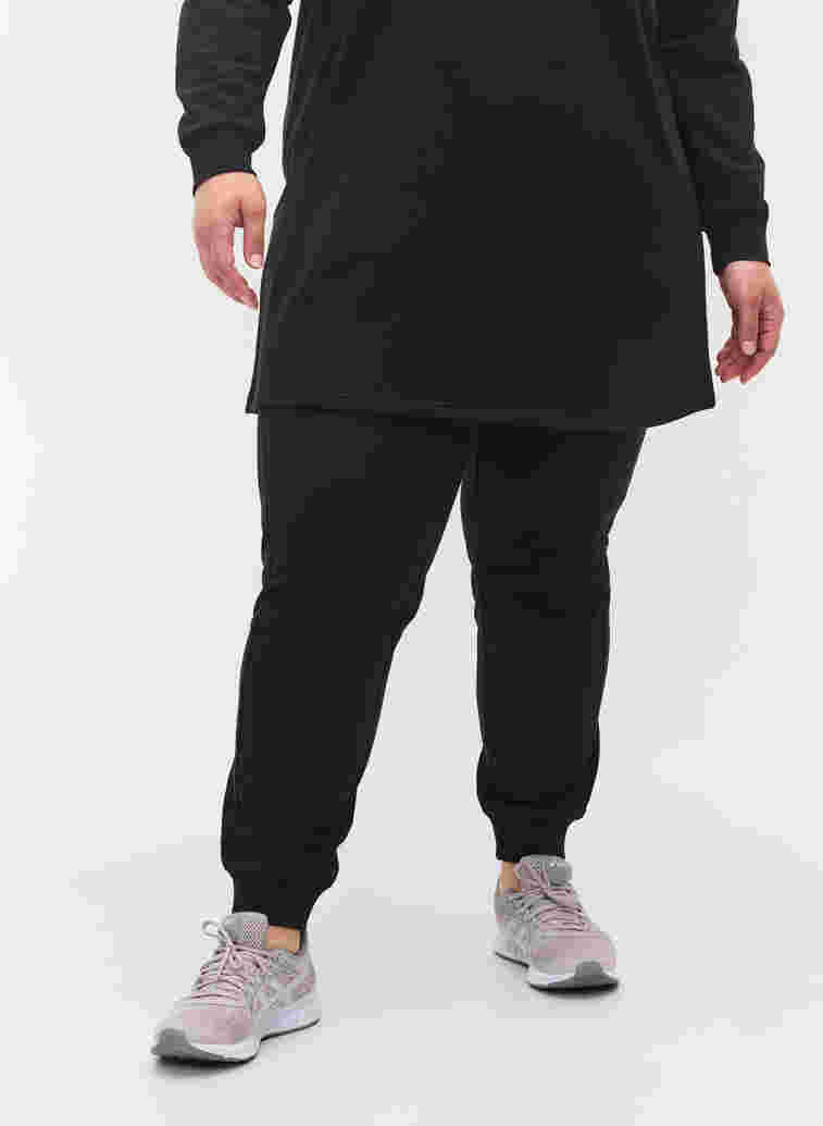 Sweatpants med sportiga detaljer, Black, Model image number 2