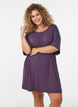 Nattlinne i viskosjersey med ribbad textur, Lila, Model image number 0