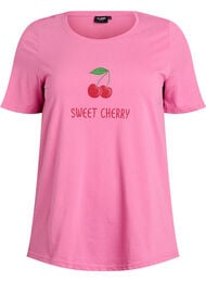 T-shirt med tryck, Rosa