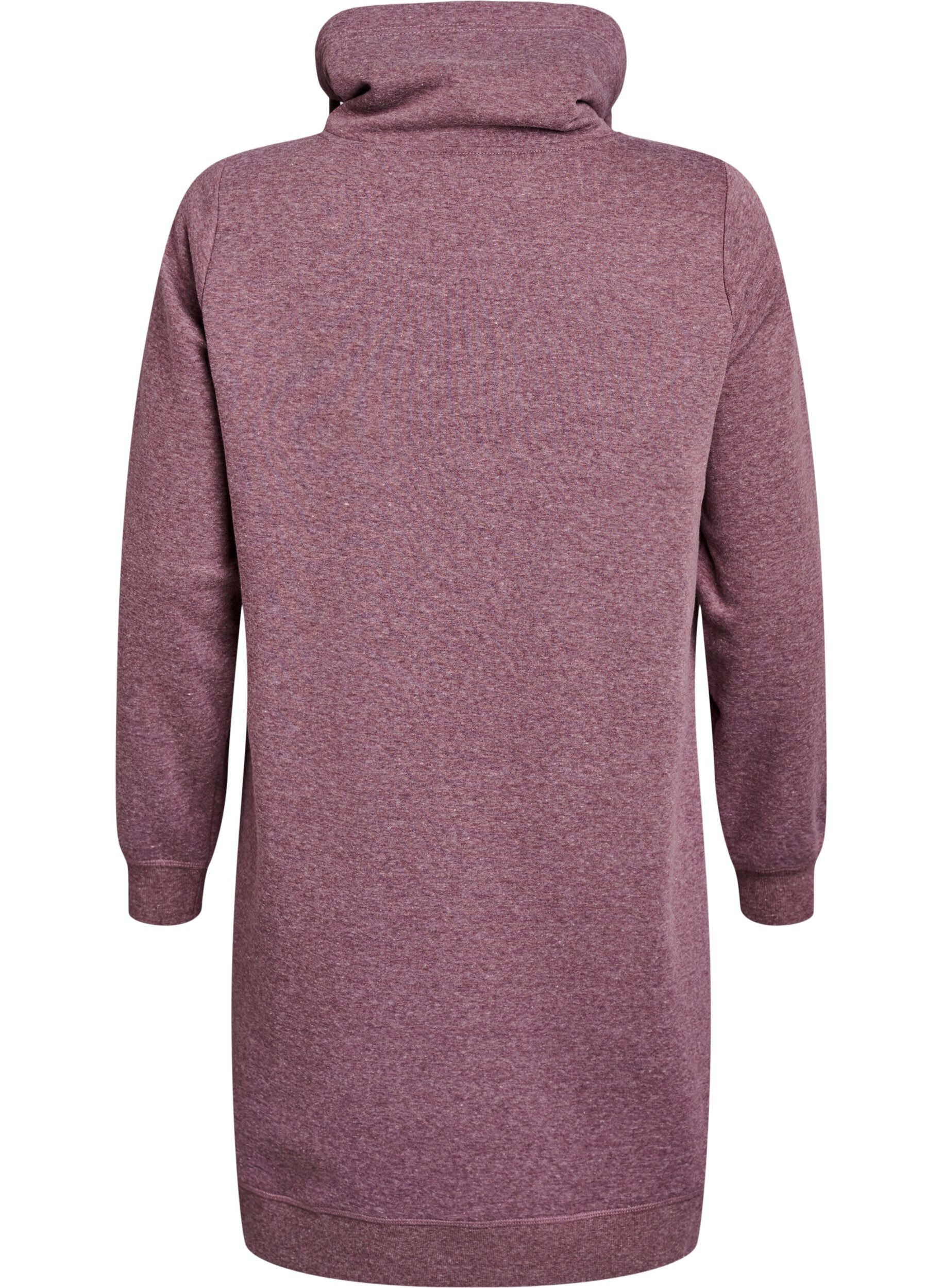 ZizziKort sweatshirtkl&auml;nning med h&ouml;g krage och fickor, R&ouml;d, Packshot image number 1