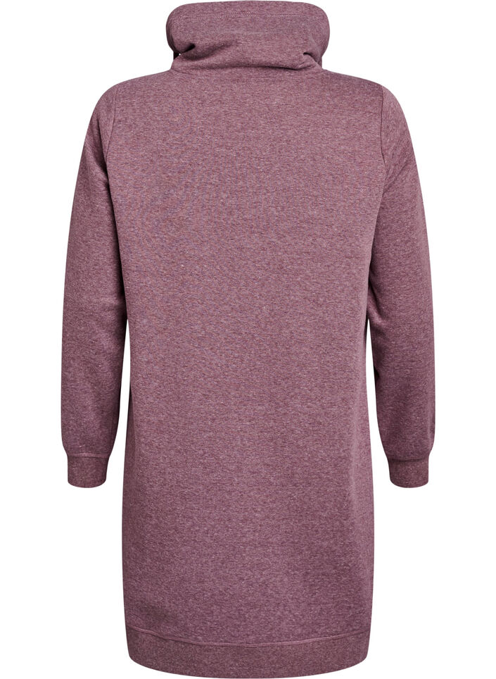 Kort sweatshirtkl&auml;nning med h&ouml;g krage och fickor, R&ouml;d, Packshot image number 1