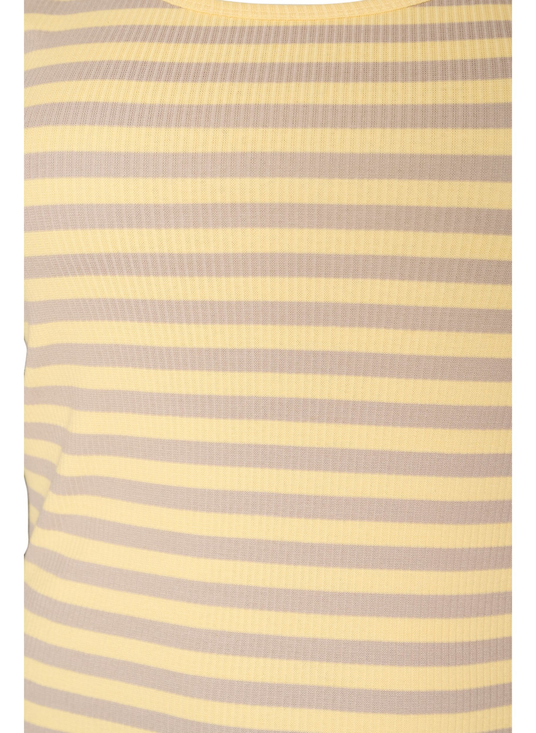 ZizziRandigt linne med ribbstruktur, Gul, Packshot image number 2