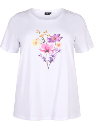T-shirtar med blomstermotiv, Bright W. w. Flower, Packshot image number 0