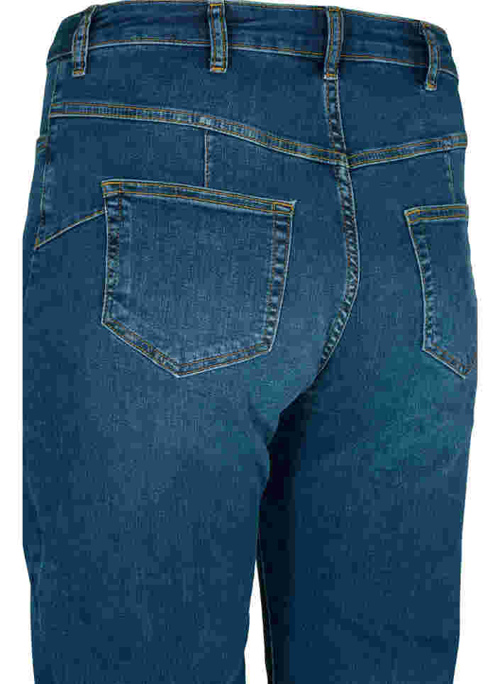 Gemma jeans med hög midja och push up, Blue denim, Packshot image number 3
