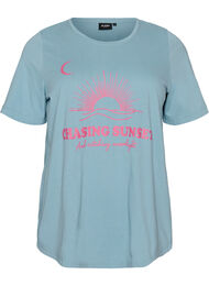 T-shirt med tryck, Bl&aring;