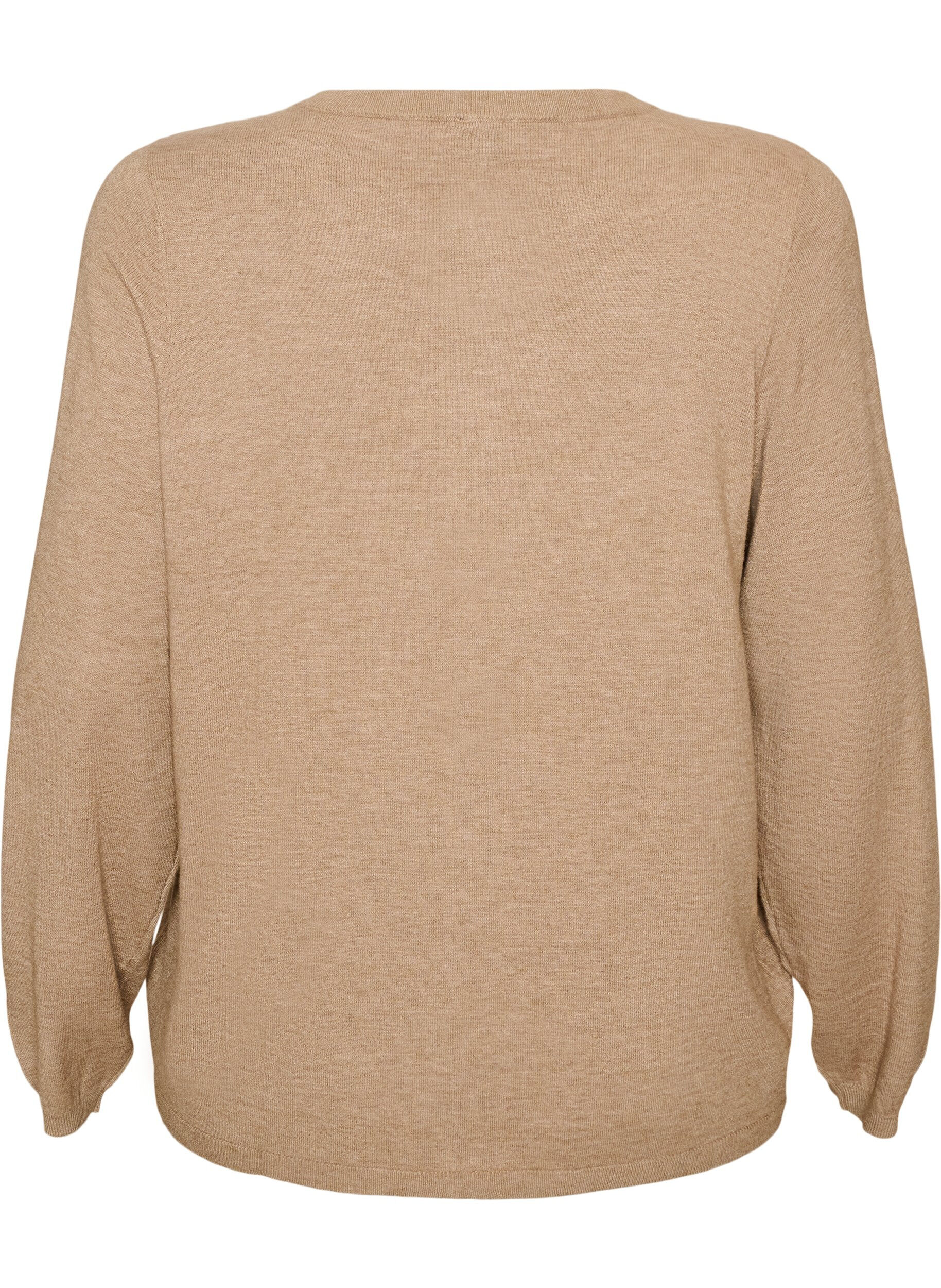 ZizziCardigan med runda knappar, Beige, Packshot image number 1