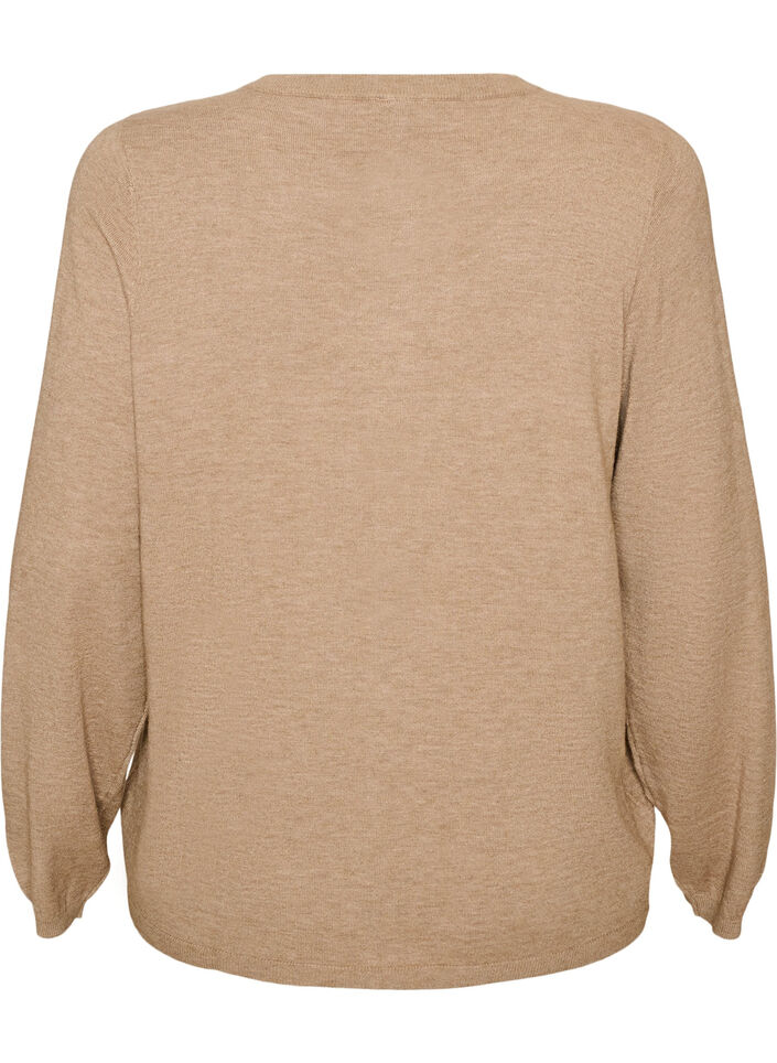 Cardigan med runda knappar, Beige, Packshot image number 1