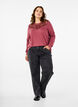 Sweatshirt med spetsdetaljer, Rose Brown, Model image number 2