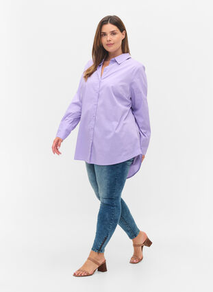 Långärmad skjorta med hög manschett, Lavender, Model image number 2