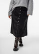 A-linjeformad kjol i manchester med knappar, Svart, Model image number 3