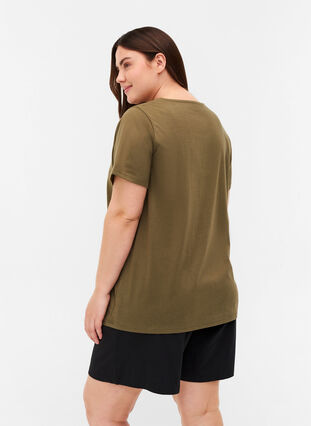 T-shirt i bomull med tryck, Ivy Green, Model image number 1