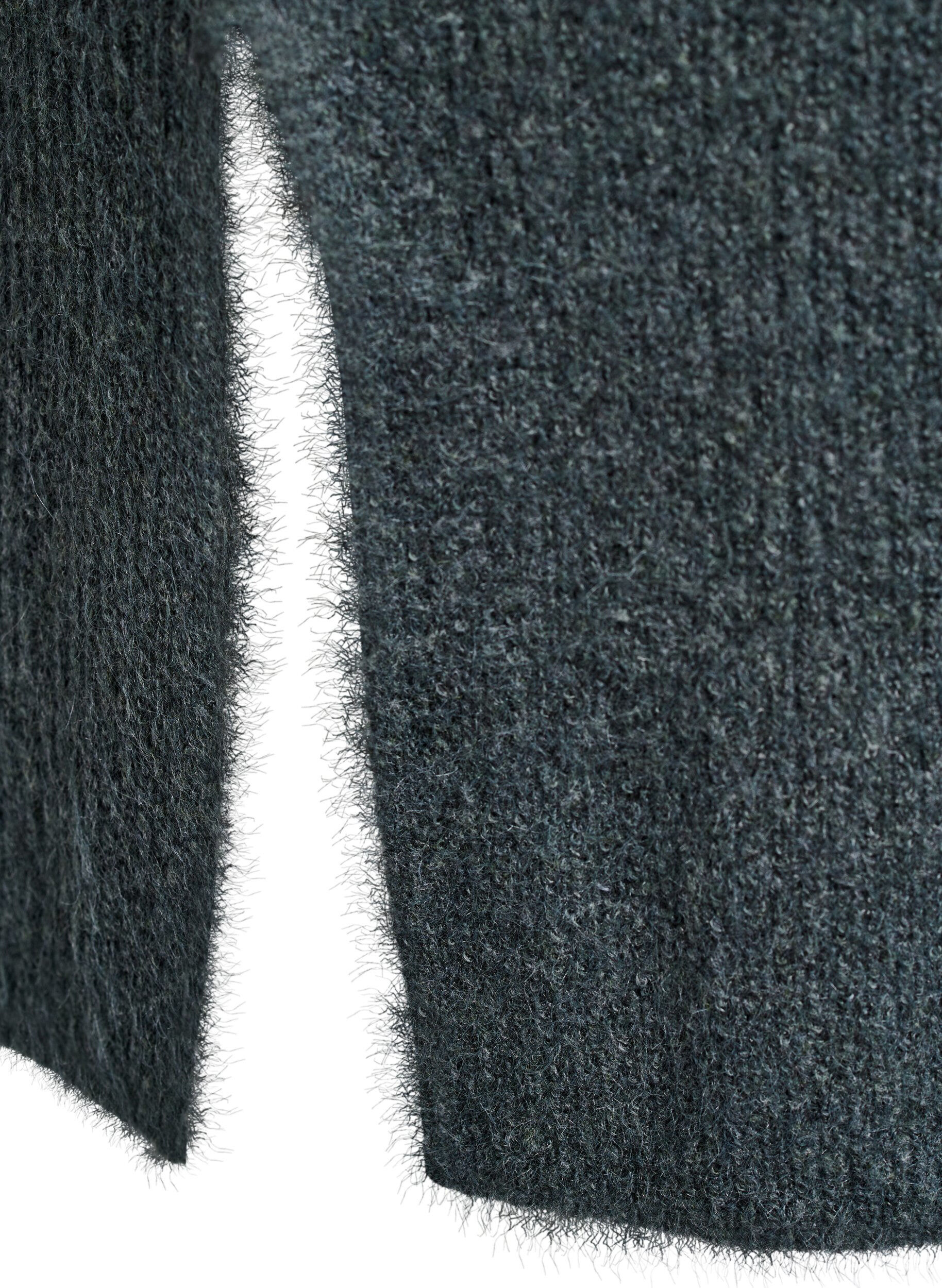 Zizzi L&aring;ng stickad kl&auml;nning med h&ouml;g hals, Gr&ouml;n, Packshot image number 3