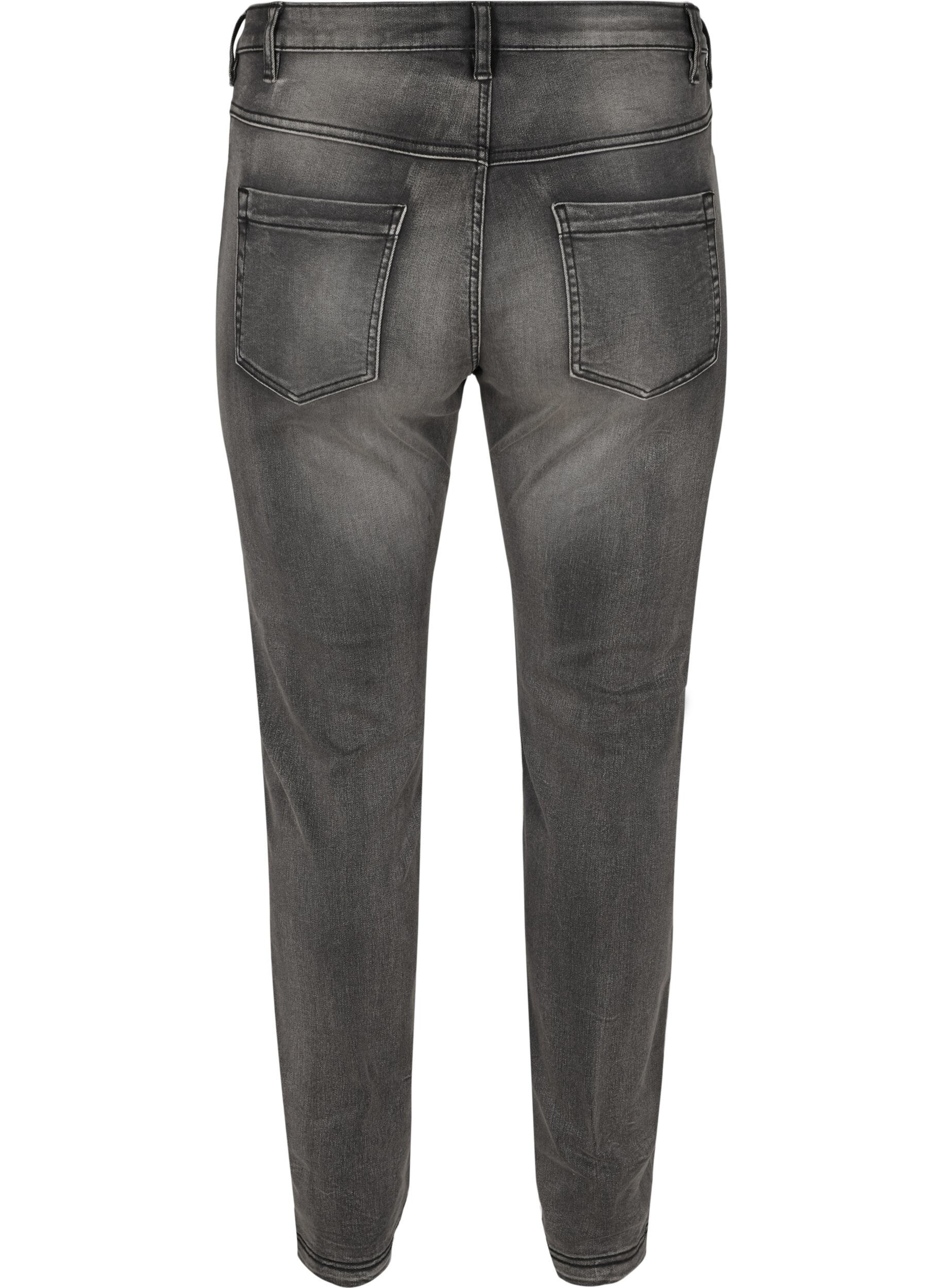 ZizziSlim fit Emily jeans med normalh&ouml;g midja, Gr&aring;, Packshot image number 1