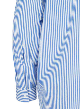 Randig skjorta i ekologisk bomull, Dazzling Blue Stripe, Packshot image number 3