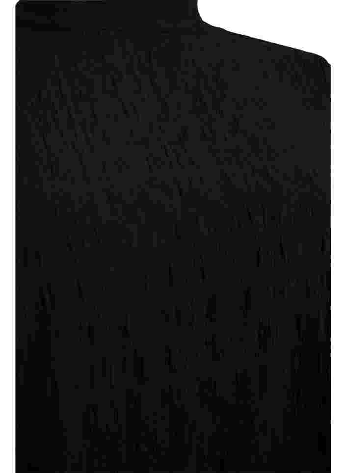 Blus med hög hals och 3/4-ärmar, Black, Packshot image number 2