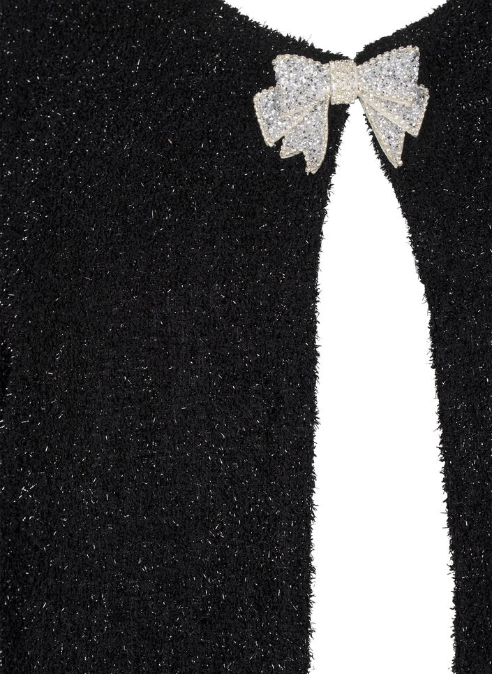 Jacka med rosett och glittertråd, Black, Packshot image number 2
