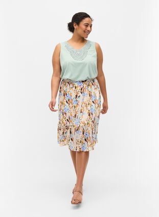 Blommig a-linjeformad kjol , Humus Flower AOP, Model image number 2