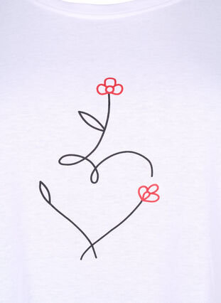 T-shirt från FLASH med tryck, Bright White Heart, Packshot image number 2