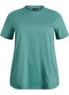 Enkel t-shirt i bomull med rund halsringning, Gr&ouml;n, Packshot image number 0