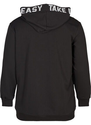 Sweatshirt med huva, Black, Packshot image number 1